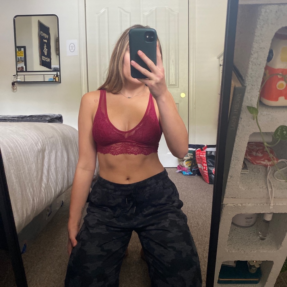Red lace bralette
